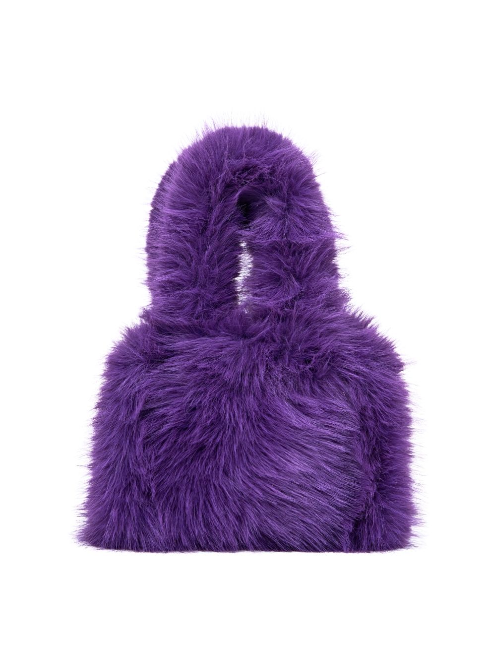 Mini Tote in Grape — front view of compact faux leather tote in rich purple grape shade, featuring clean lines and sturdy handles.